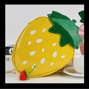 3/$20 Yellow Strawberry Shoulder Bag Crossbody Purse NEW